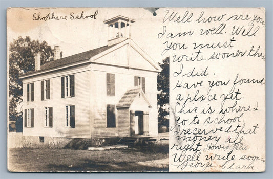 LOGANVILLE WI SCHOOL 1908 ANTIQUE REAL PHOTO POSTCARD RPPC