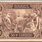 BRAZIL 50 CORREIO 1909 ANTIQUE POSTCARD w/ STAMPS