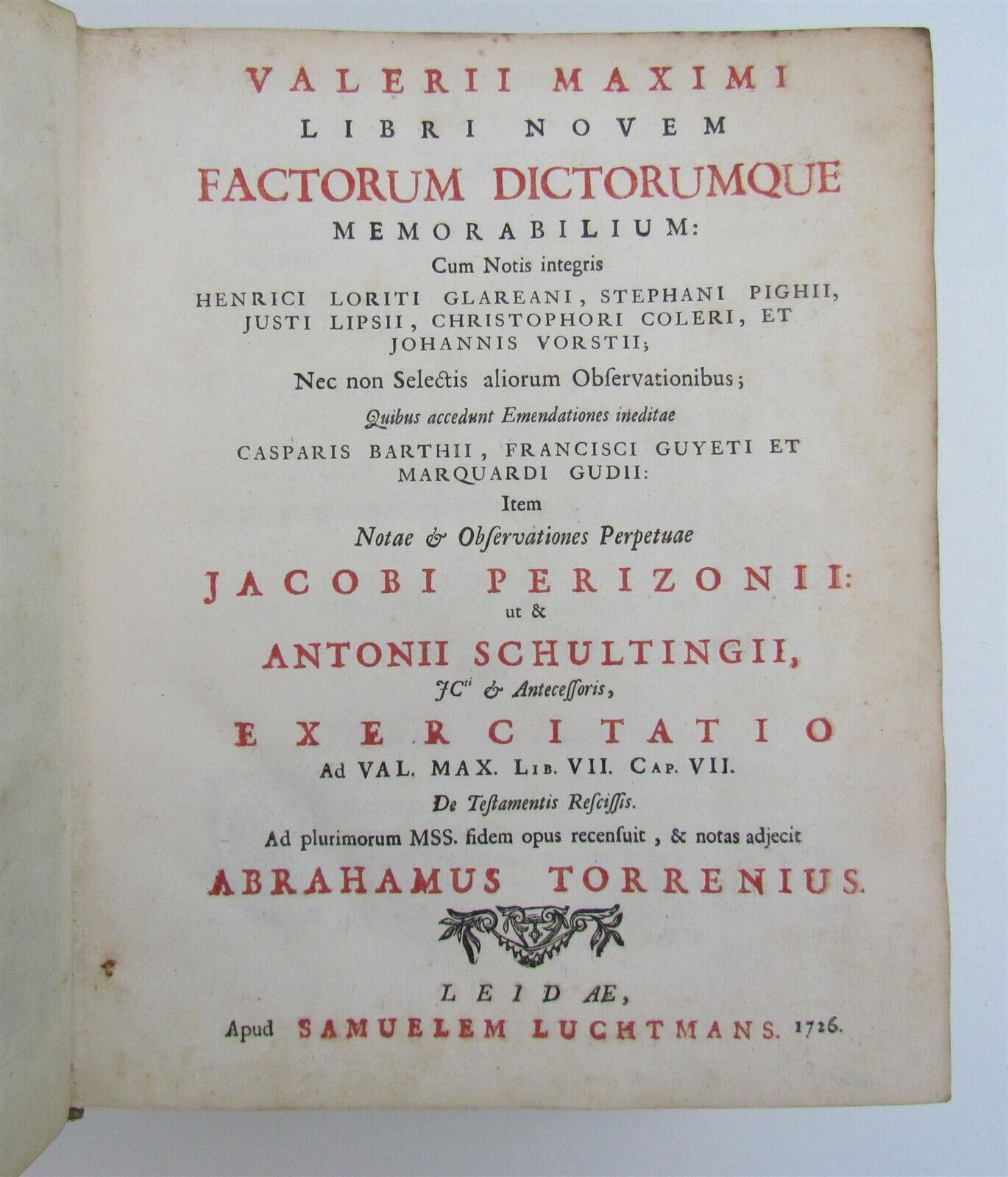 1726 Valerius Maximus antique factorum dictorumque memorabilium VELLUM BINDING