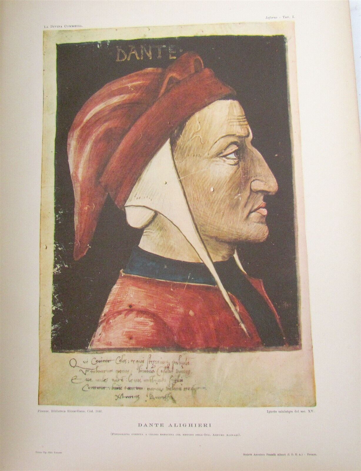 1924-39 DANTE DIVINA COMMEDIA NELLE FIGURAZIONE ARTISTICA antique MASSIVE FOLIO