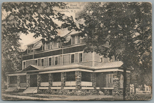 BRANCHVILLE NJ HOTEL ANTIQUE POSTCARD