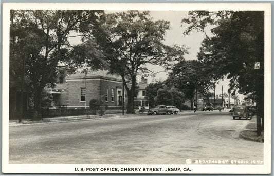 JESUP GA CHERRY STREET POST OFFICE VINTAGE REAL PHOTO POSTCARD RPPC