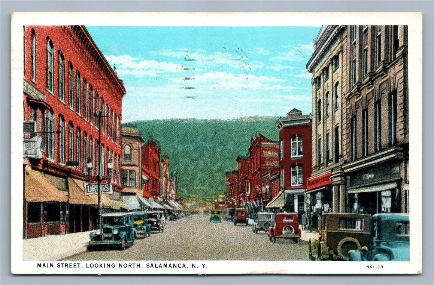 SALAMANCA NY MAIN STREET ANTIQUE POSTCARD