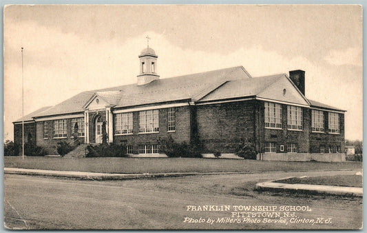 PITTSTOWN NJ FRANKLIN TOWNSHIP SCHOOL VINTAGE POSTCARD