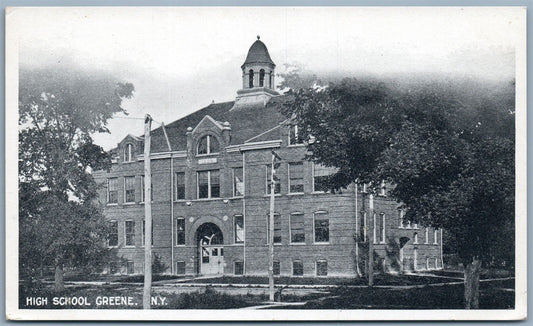 GREENE NY HIGH SCHOOL UNDIVIDED ANTIQUE POSTCARD