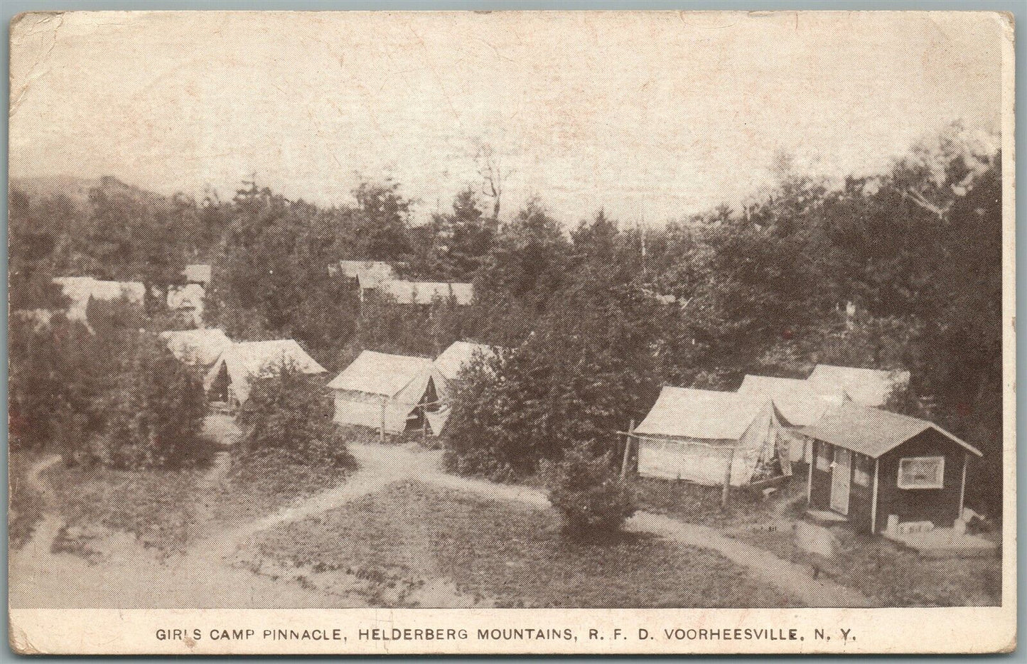 VOORHEESVILLE NY GIRLS CAMP PINNACLE HELDERBERG MOUNTAINS ANTIQUE POSTCARD