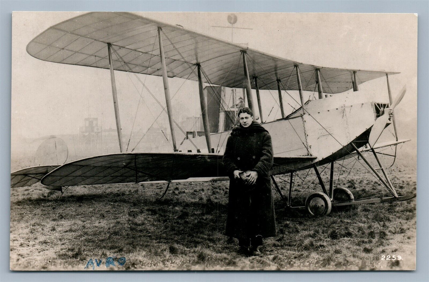 EARLY AVIATION BRITISH ANTIQUE REAL PHOTO POSTCARD RPPC AIRPLANE