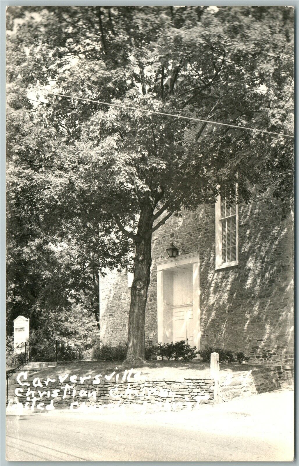 CARVERSVILLE PA CHRISTIAN CHURCH ANTIQUE REAL PHOTO POSTCARD RPPC