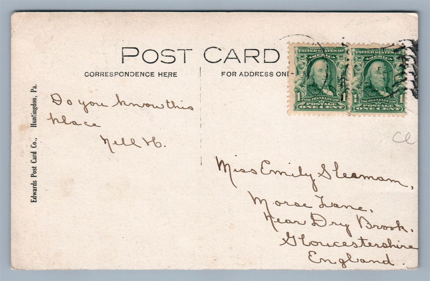 HUNTINGDON PA PENN STREET ANTIQUE REAL PHOTO POSTCARD RPPC