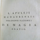 1788 LUCII APULEJI MADAURENSIS PLATONICI PHILOSOPHI OPERA VELLUM ANTIQUE