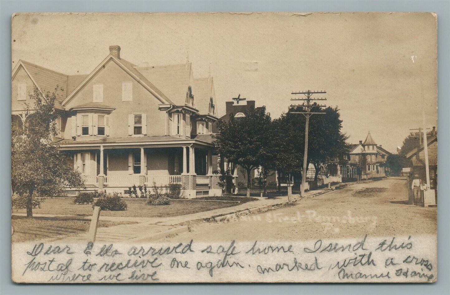 PENNSBURG PA MAIN STREET ANTIQUE REAL PHOTO POSTCARD RPPC