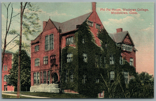 MIDDLETOWN CT PHI PSI HOUSE WESLEYAN COLLEGE ANTIQUE POSTCARD