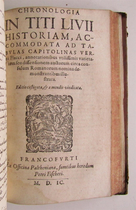 1599 2 volumes ROMAN HISTORY antique Titi Livii Patavini Historicorum Romanorum