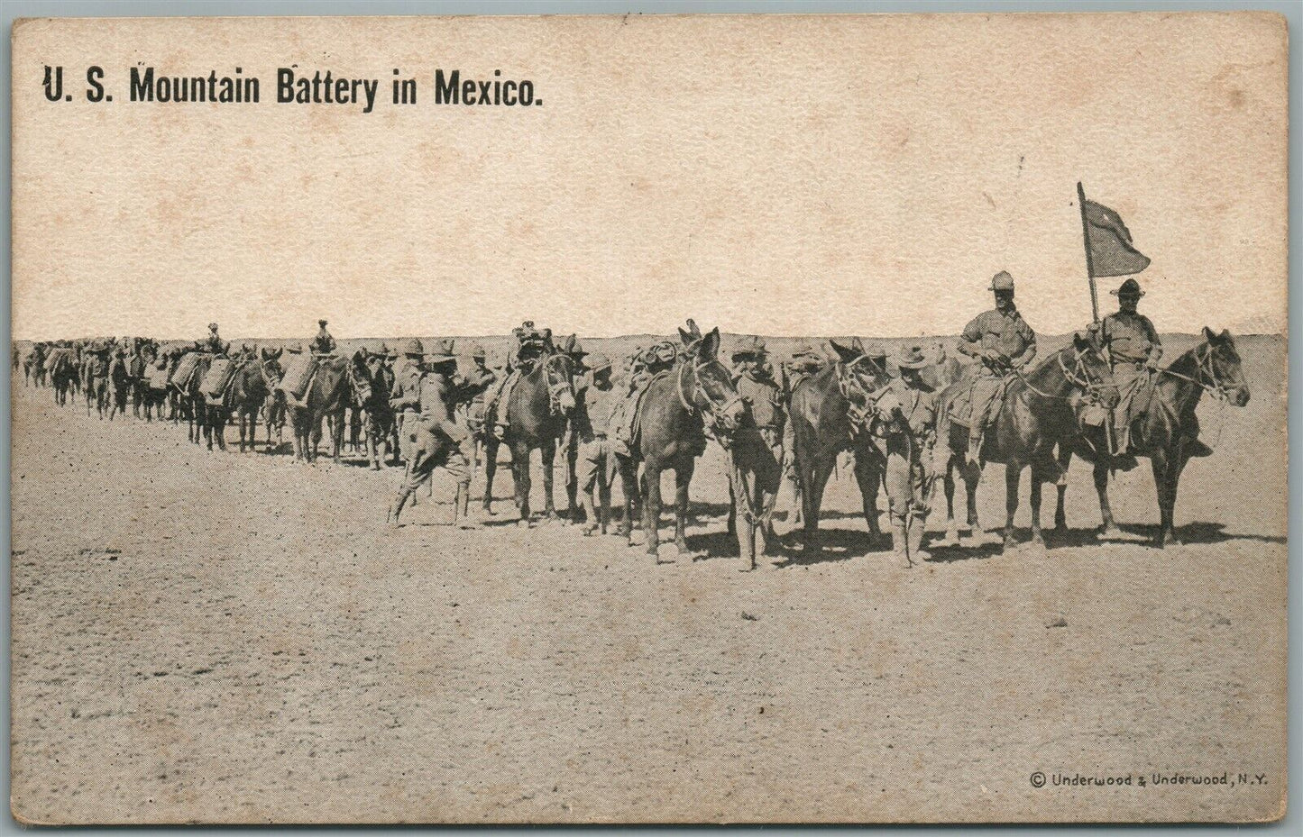 MEXICAN WAR US MOUNTAIN BATTERY ANTIQUE POSTCARD