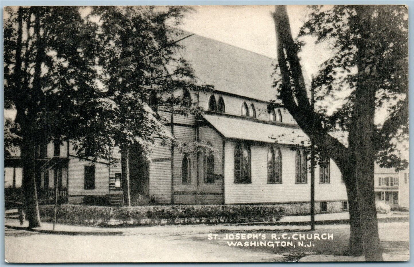 WASHINGTON NJ ST. JOSEPH'S R.C. CHURCH VINTAGE POSTCARD