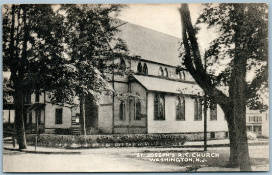 WASHINGTON NJ ST. JOSEPH'S R.C. CHURCH VINTAGE POSTCARD