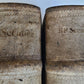 1753 - 1756 2 VOLUMES PIGSKIN BOUND FOLIOS w/ CLASPS antique SERMONS by SEEAUER