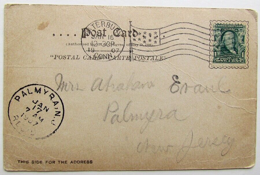 VINTAGE 1907 POSTCARD - NAUGATUCK CONNECTICUT FAIRVIEW AVENUE street scene