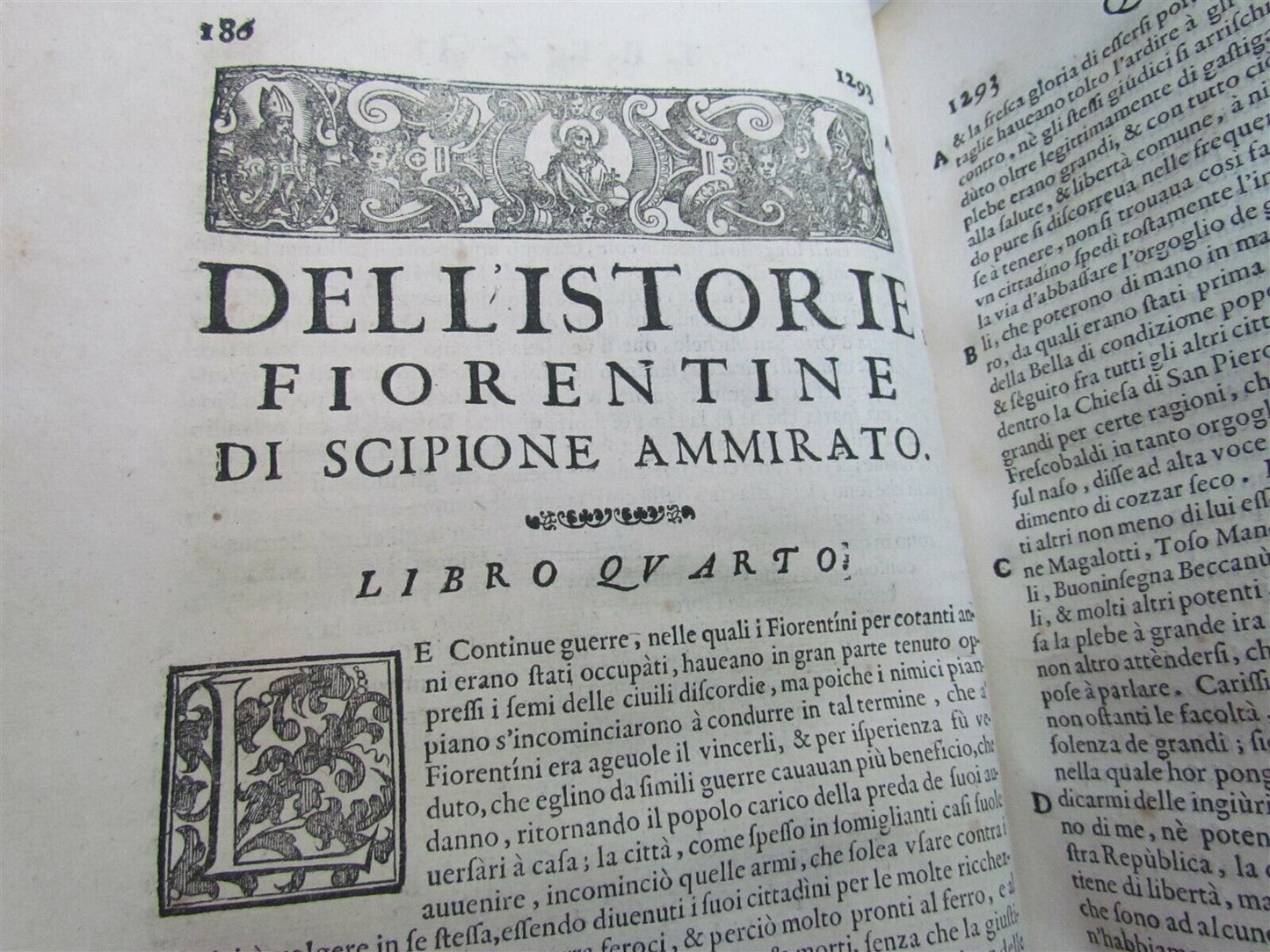 1641-1647 HISTORY OF FLORENCE 3 FOLIO VOLUMES by Ammirato antique VELLUM BOUND