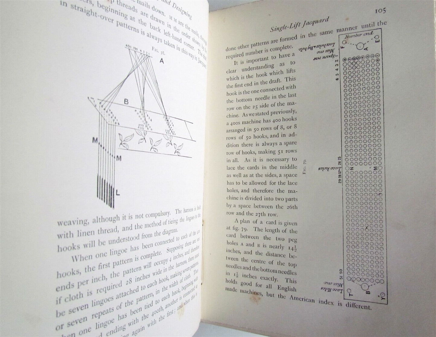 1893 COTTON WEAVING AND DESIGNING by JOHN TAYLOR antique ILLUSTRATED