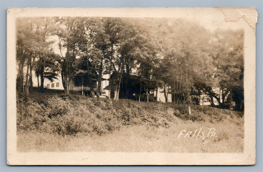 FALLS PA COTTAGES ANTIQUE REAL PHOTO POSTCARD RPPC