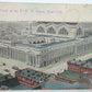 VINTAGE 1913 POSTCARD BIRD'S-EYE VIEW OF P.R.R. DEPOT NEW YORK train railroad