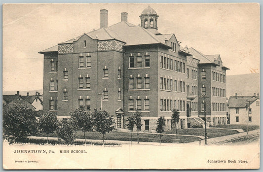 JOHNSTOWN PA HIGH SCHOOL UNDIVIDED ANTIQUE POSTCARD