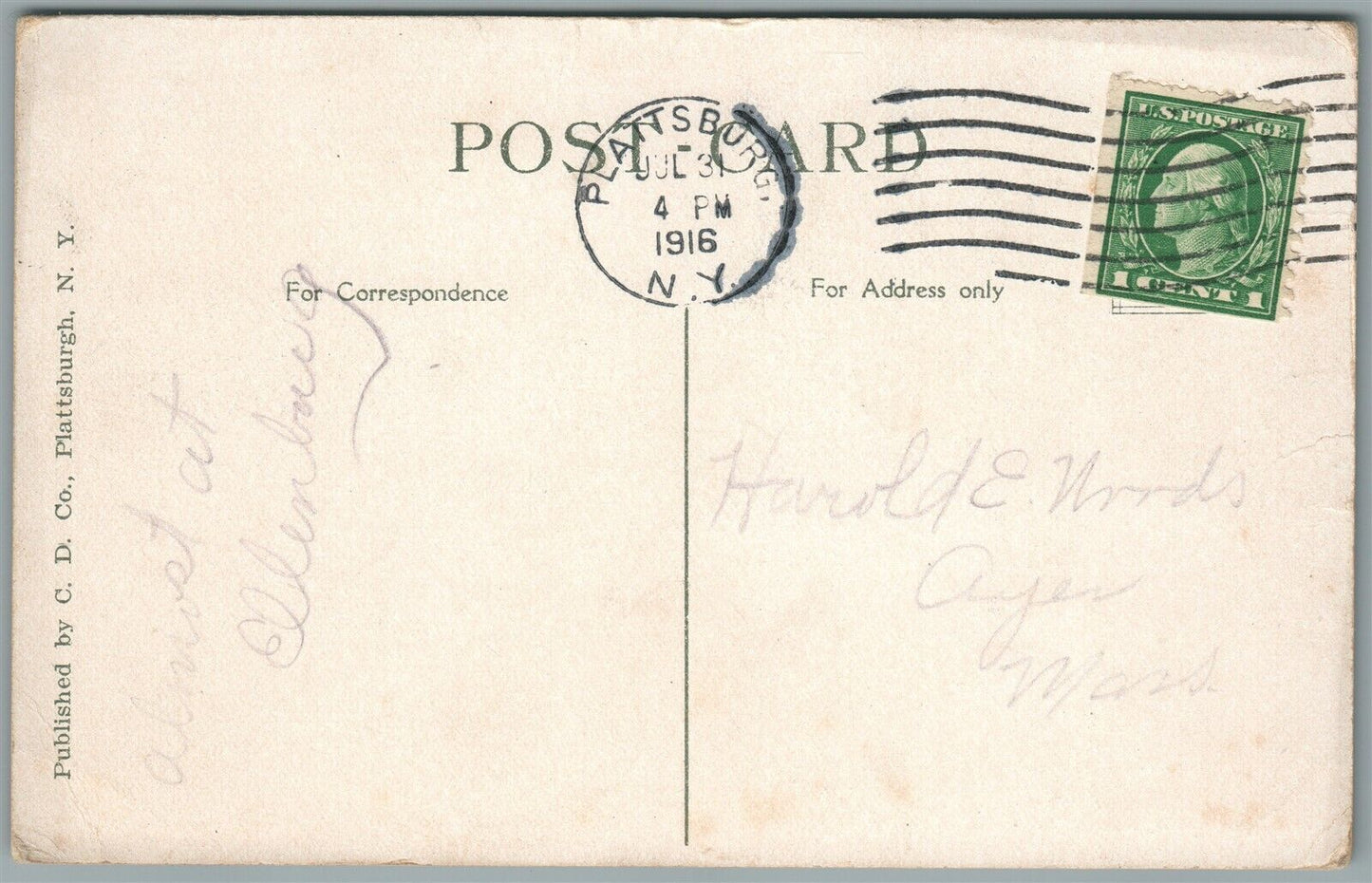 PLATTSBURGH NY MILITARY TRAINING CAMP CAVALRY DRILL ANTIQUE POSTCARD