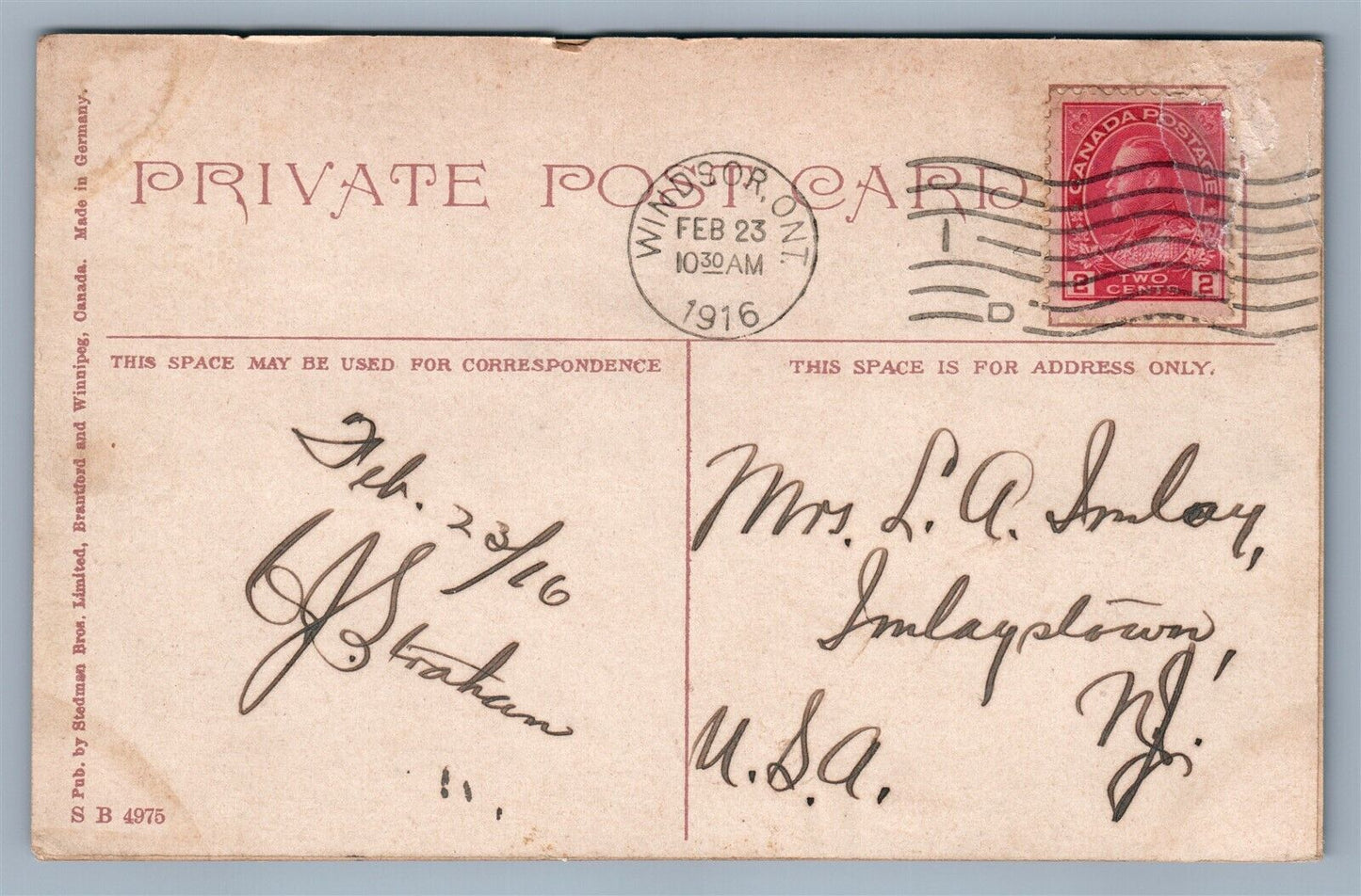 WINDSOR NS CANADA VICTORIA AVENUE ANTIQUE POSTCARD