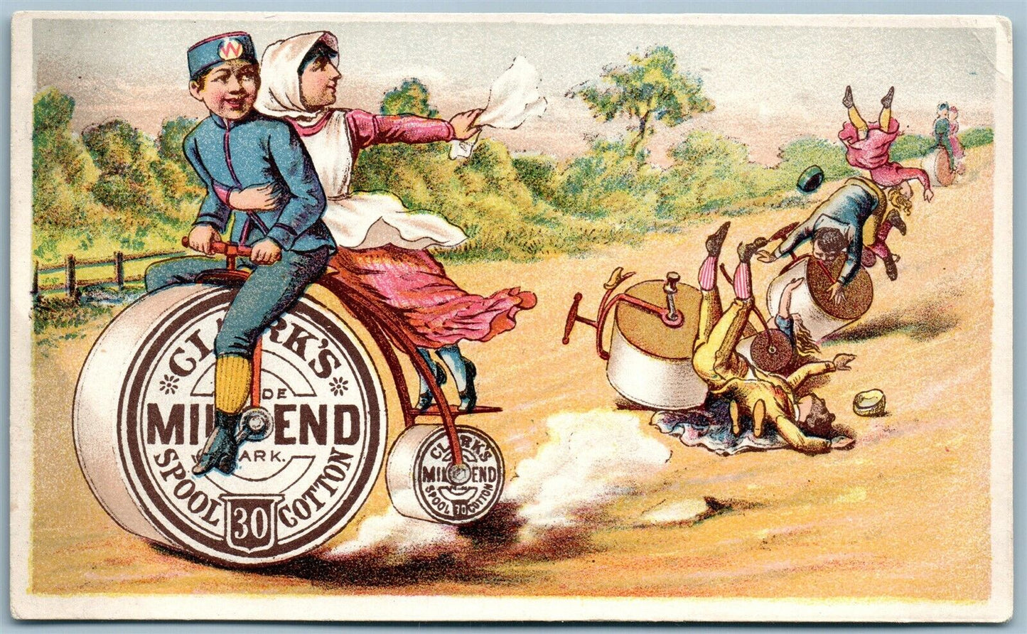 SPOOL COTTON ANTIQUE ADVERTISING VICTORIAN TRADE CARD