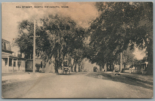 NORTH WEYMOUTH MA SEA STREET ANTIQUE POSTCARD