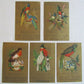 MURCH & REED BOOTS & SHOES BIRDS THEME SET OF 5 ANTIQUE VICTORIAN TRADE CARDS