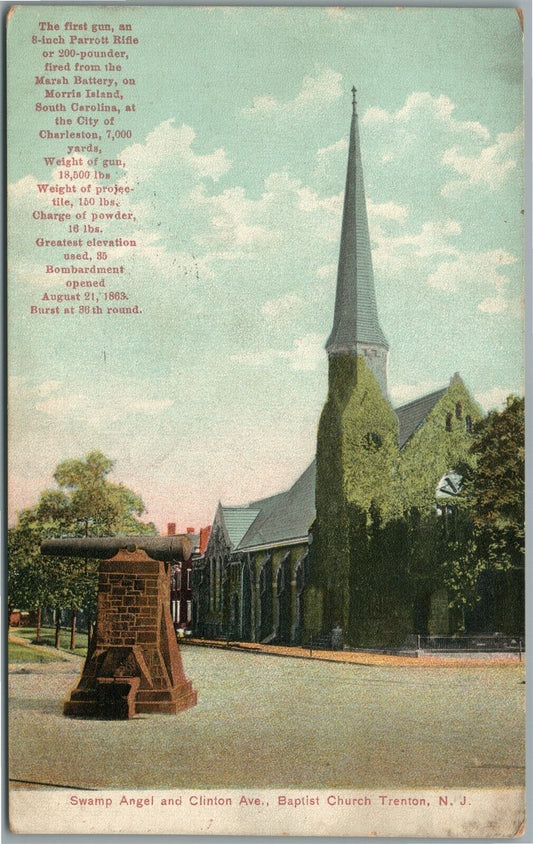 TRENTON NJ BAPTIST CHURCH ANTIQUE POSTCARD