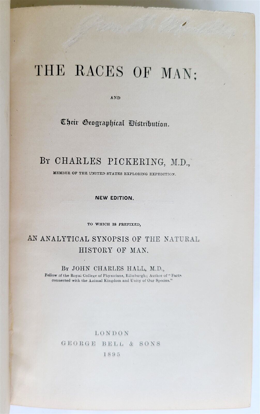 1895 RACES of MAN by CHARLES PICKERING M.D. antique ILLUSTRATED