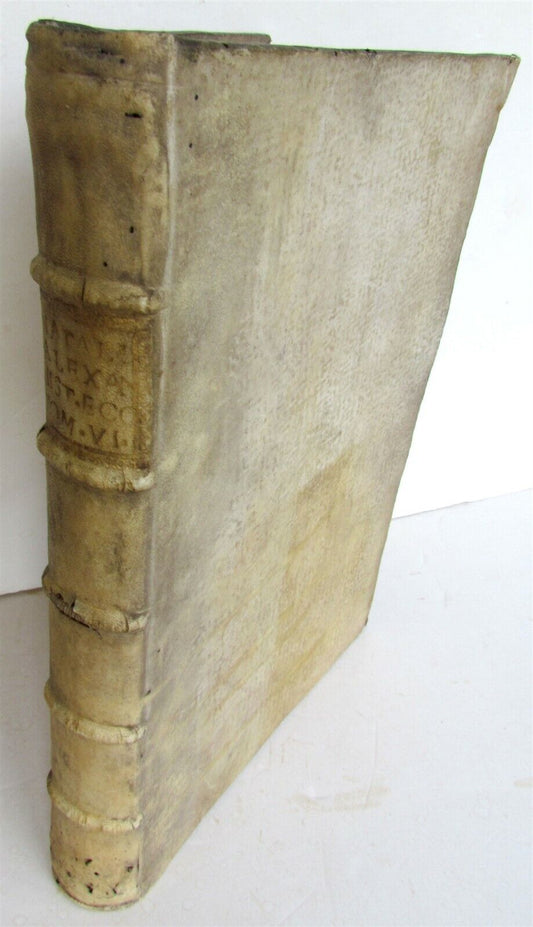 1734 VELLUM BOUND ANTIQUE FOLIO R.P. ALEXANDRI HISTORIA ECCLESIASTICA Vol. 6