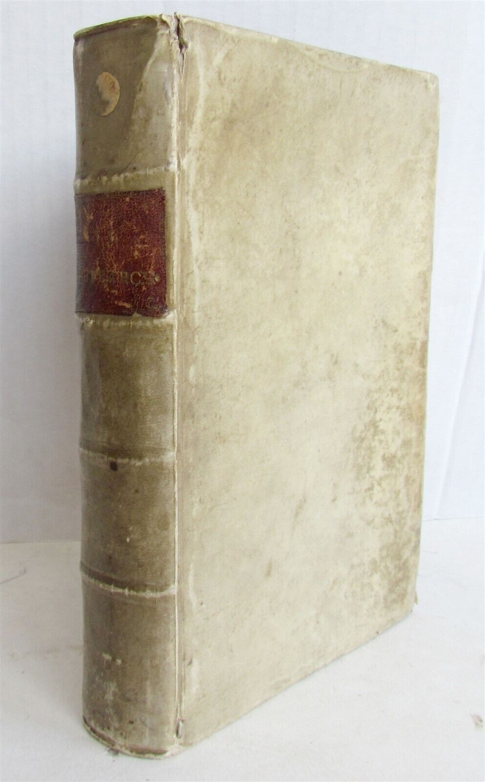 1553 PETRARCH VELLUM BINDING antique Con l'espositione di M. Giovanni Gesualdo