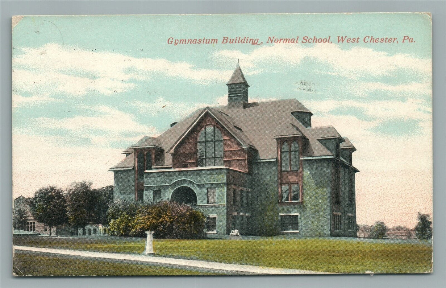 WEST CHESTER PA GYMNASIUM BUILDING NORMAL SCHOOL ANTIQUE POSTCARD
