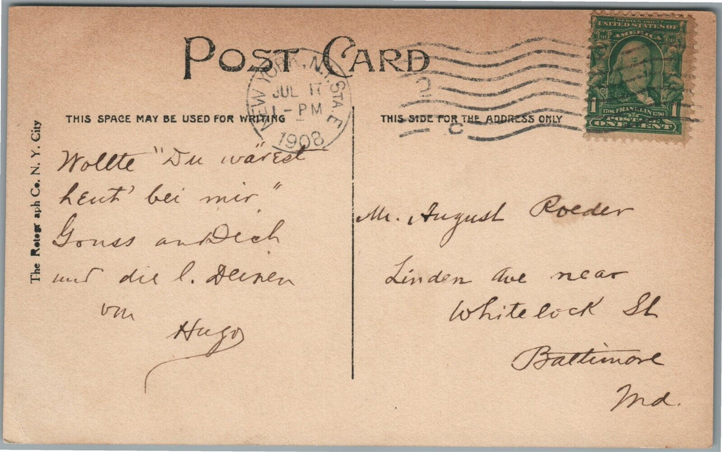 NEW YORK NY 14TH STR LUCHOW'S GERMAN RESTAURANT ANTIQUE REAL PHOTO POSTCARD RPPC