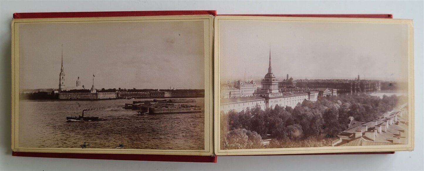 1880s RUSSIAN PHOTO BOOK antique SOUVENIR de ST. PETERSBOURG 24 CABINET PHOTOS