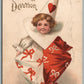 VALENTINE 1907 ANTIQUE POSTCARD w/ CLOWN