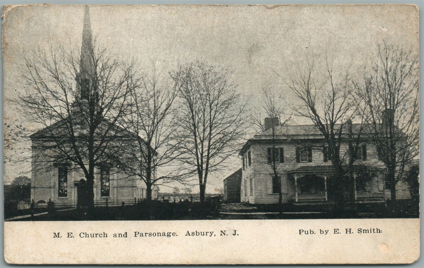 ASBURY NJ M.E. CHURCH ANTIQUE POSTCARD