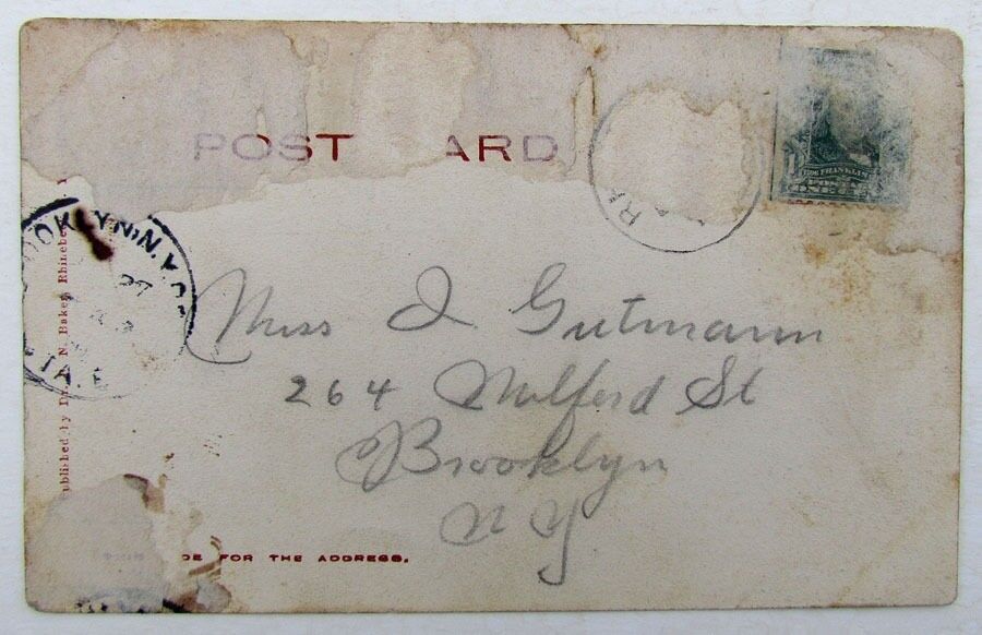 VINTAGE UNDIVIDED POSTCARD - EAST DRIVE ELLERSLIE RHINEBECK NEW YORK