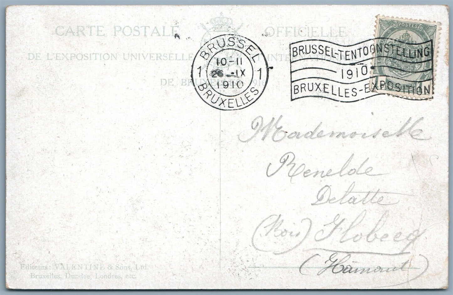 PHOTOMONTAGE AIRPLANE BRUSSELS 1910 ANTIQUE REAL PHOTO POSTCARD RPPC