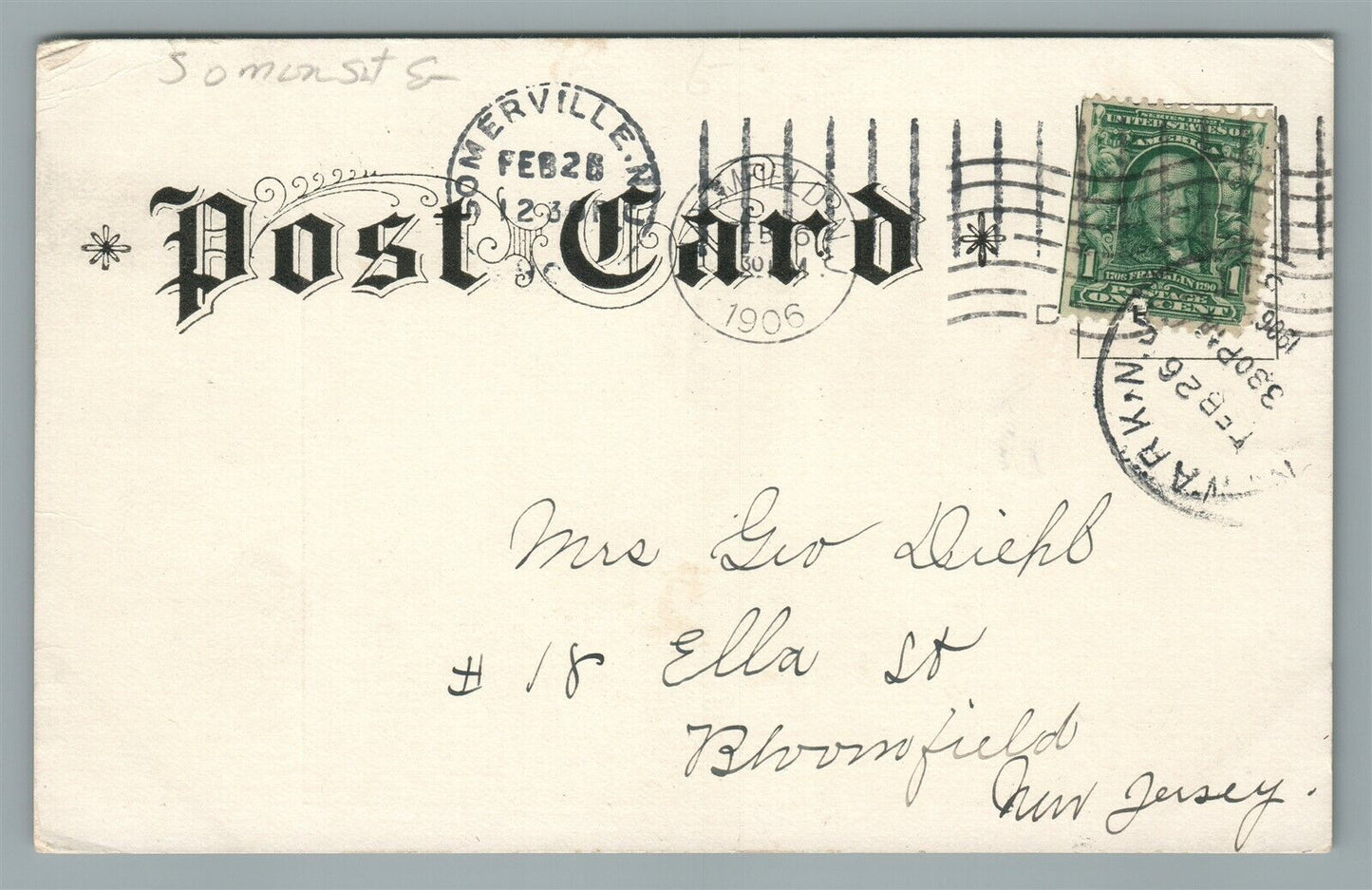 BOUND BROOK NJ ST. JOSEPH'S CHURCH ANTIQUE POSTCARD