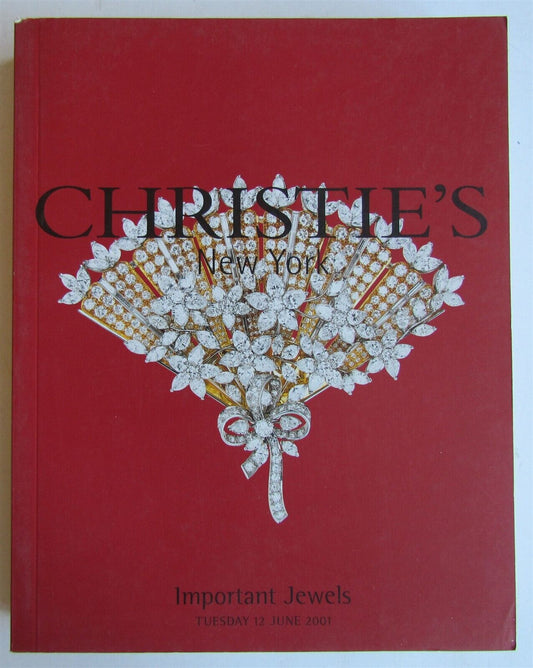 IMPORTANT JEWELRY NEW YORK CHRISTIE'S 2001 AUCTION CATALOG