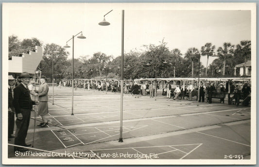 ST.PETERSBURG FL SHUFFLEBOARD COURTS VINTAGE REAL PHOTO POSTCARD RPPC