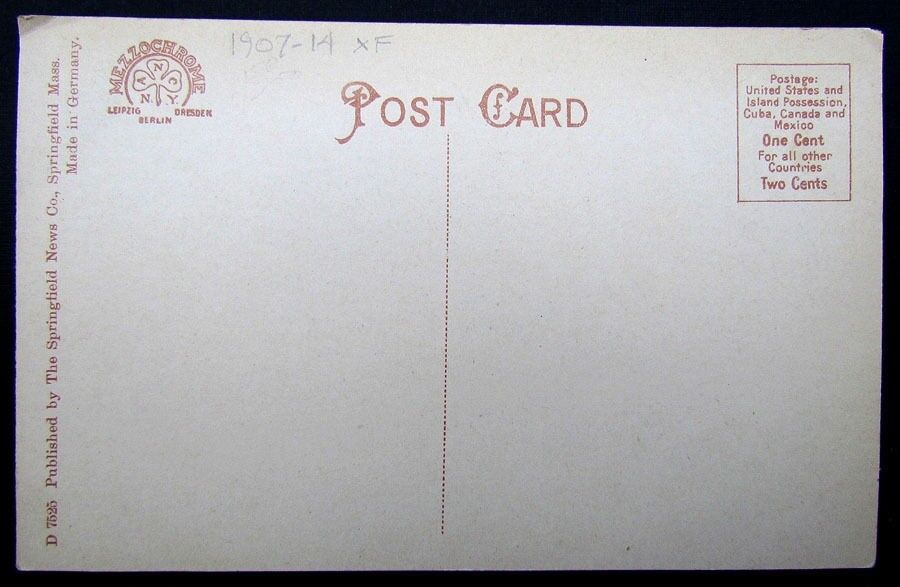 VINTAGE POSTCARD RAILROAD ARCH MAIN STREET SPRINGFIELD MASS. trolley railway