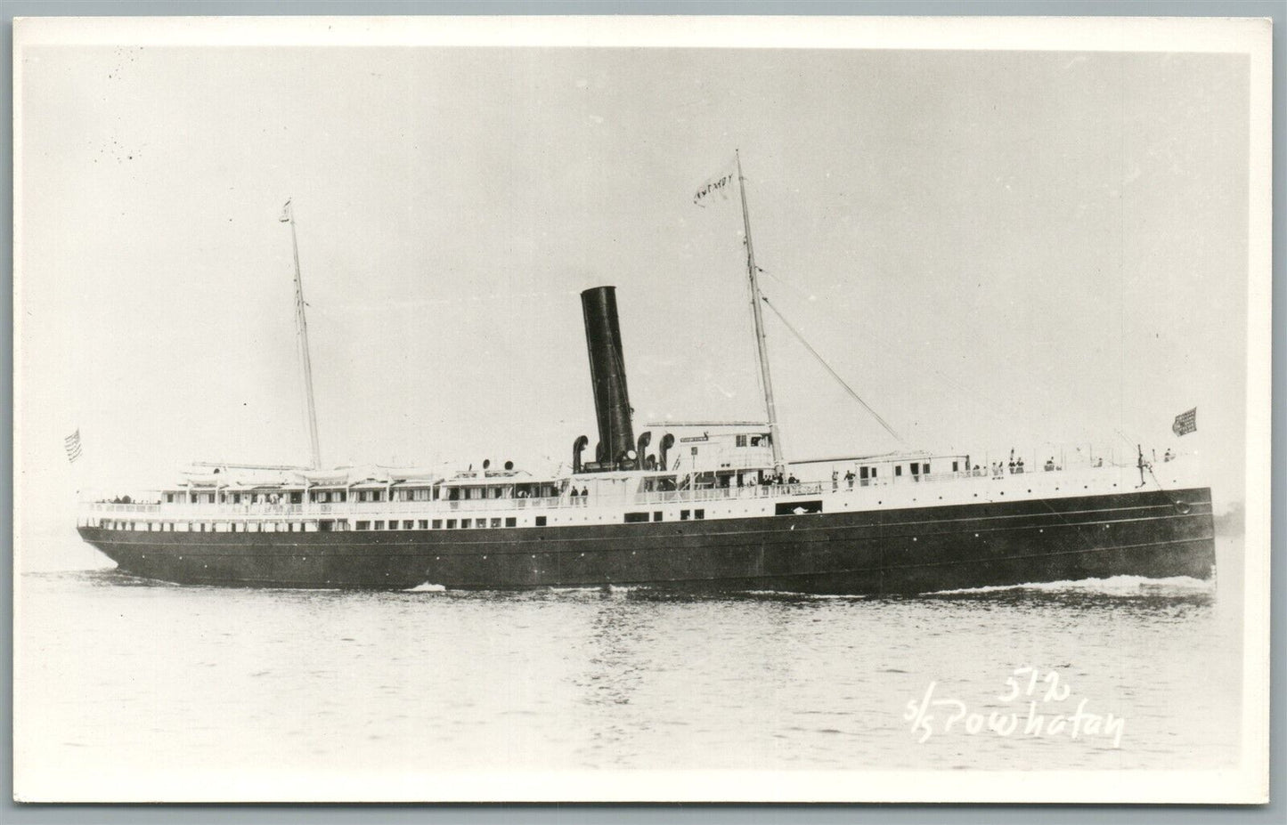 SS POWHOTAN STEAMBOAT VINTAGE REAL PHOTO POSTCARD RPPC