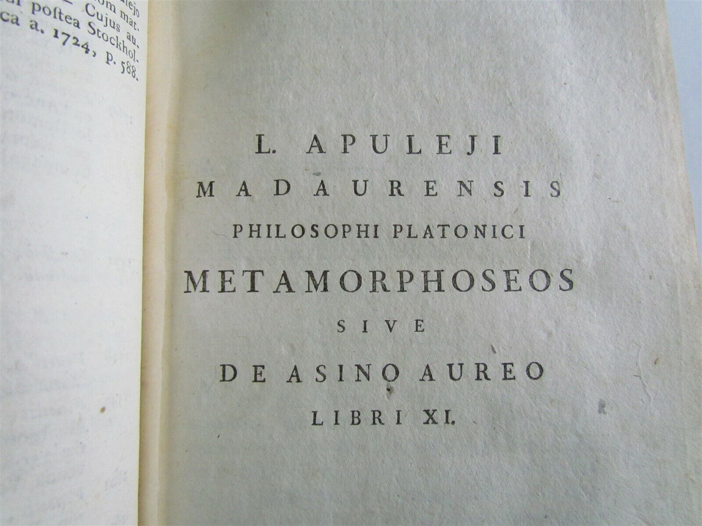 1788 LUCII APULEJI MADAURENSIS PLATONICI PHILOSOPHI OPERA VELLUM ANTIQUE