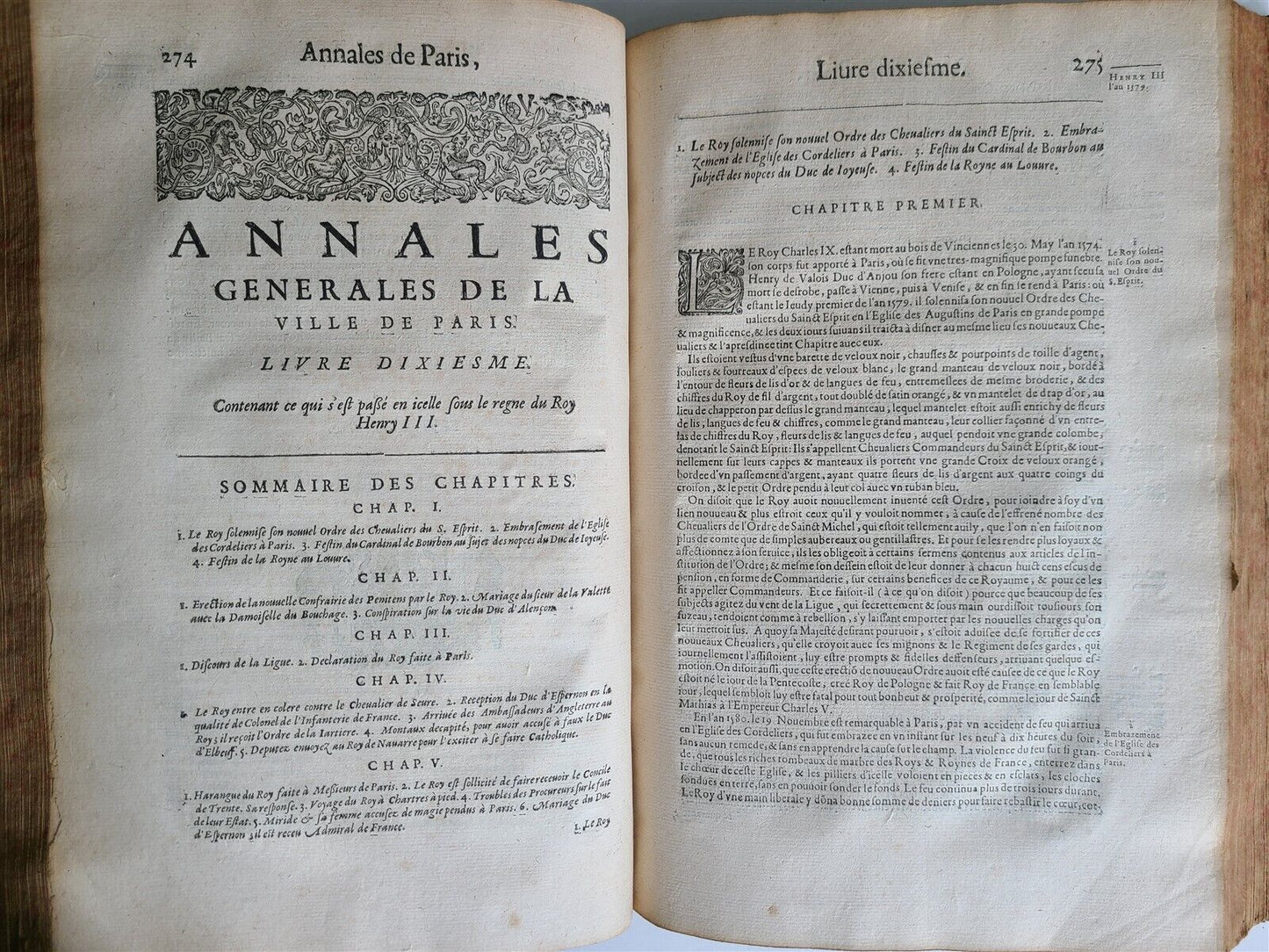 1640 HISTORY of PARIS antique FOLIO Les annales generales de la ville de Paris